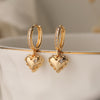 1 Pair Simple Style Commute Heart Shape Plating Inlay Copper Zircon 18k Gold Plated Earrings