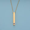 Simple Style Rectangle Stainless Steel Plating Inlay Zircon 18k Gold Plated Rose Gold Plated Pendant Necklace