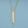 Simple Style Rectangle Stainless Steel Plating Inlay Zircon 18k Gold Plated Rose Gold Plated Pendant Necklace