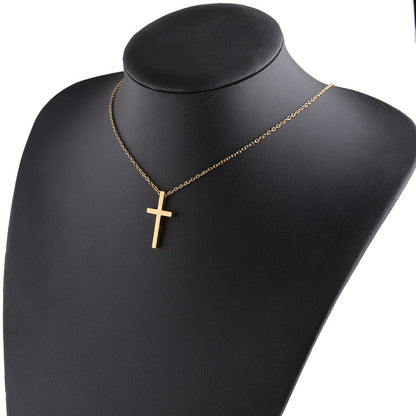 Simple Style Cross Stainless Steel Titanium Steel Plating 18k Gold Plated Rose Gold Plated Pendant Necklace