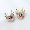 1 Pair Ig Style Cute Christmas Hat Elk Inlay Alloy Rhinestones Drop Earrings Ear Studs