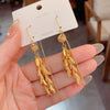 1 Pair Vintage Style Grain Tassel Copper Gold Plated Drop Earrings