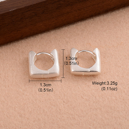 1 Pair Simple Style Square Plating Copper Silver Plated Earrings