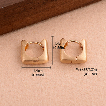 1 Pair Simple Style Square Plating Copper Silver Plated Earrings