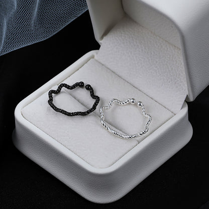 Elegant Simple Style Solid Color Sterling Silver Plating Silver Plated Open Rings