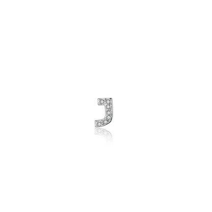 1 Piece Simple Style Letter Plating Inlay Sterling Silver Zircon White Gold Plated Ear Studs