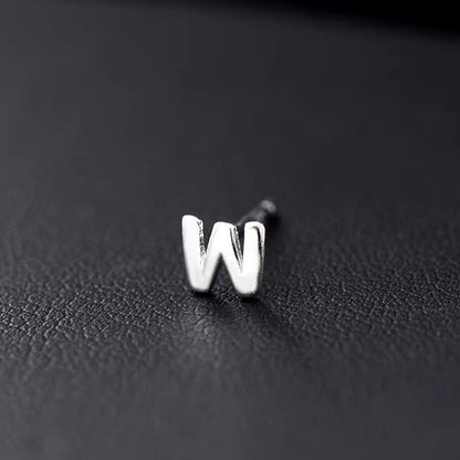 1 Piece Hip-hop Retro Letter Plating Sterling Silver Silver Plated Ear Studs