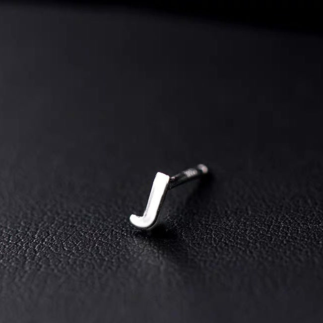 1 Piece Hip-hop Retro Letter Plating Sterling Silver Silver Plated Ear Studs