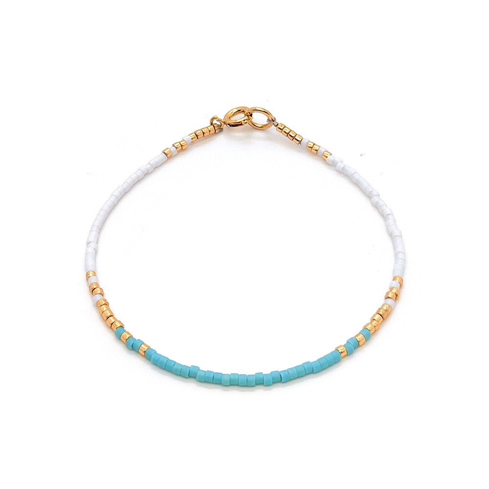 Ig Style Simple Style Round Seed Bead Copper Beaded Knitting Plating 18k Gold Plated Women's Bracelets