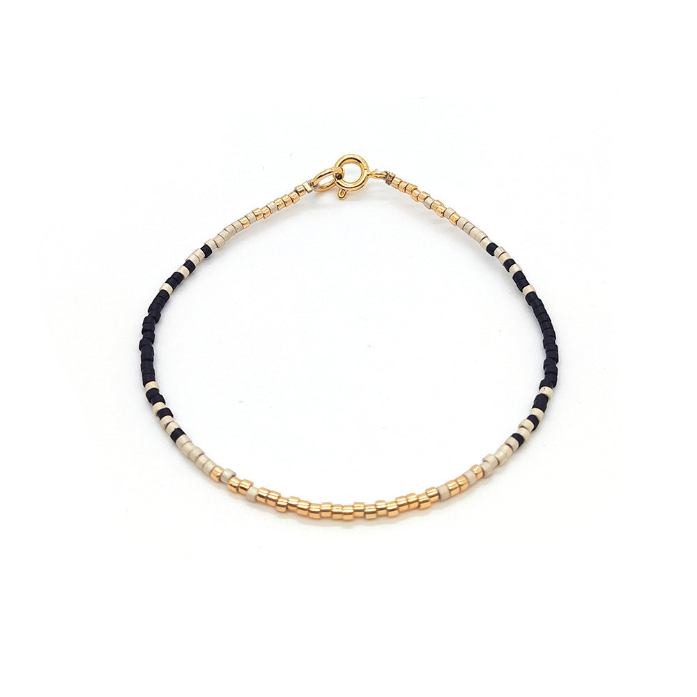 Ig Style Simple Style Round Seed Bead Copper Beaded Knitting Plating 18k Gold Plated Women's Bracelets