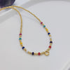 Ig Style Simple Style Letter Glass Copper Beaded Knitting Plating 18k Gold Plated Necklace