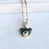 Streetwear Little Bear Copper Plating Inlay Artificial Gemstones Gold Plated Pendant Necklace