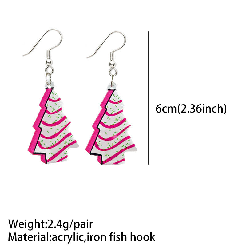 1 Pair Casual Christmas Tree Santa Claus Lightning Arylic Iron Drop Earrings