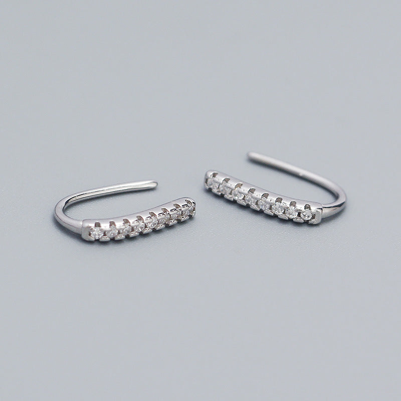 1 Pair Ig Style Simple Style Geometric Plating Inlay Sterling Silver Zircon Ear Studs