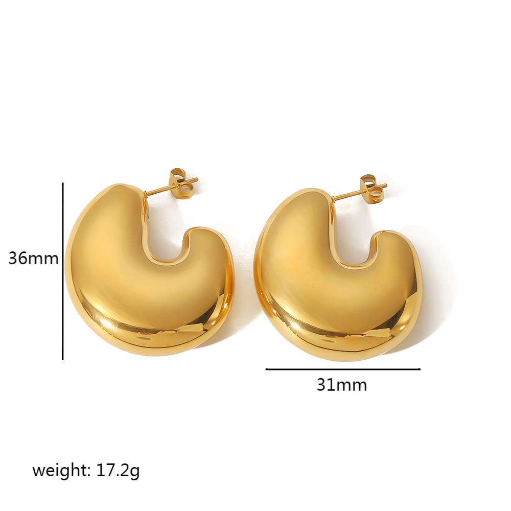 1 Pair Simple Style U Shape Polishing Plating Stainless Steel 18k Gold Plated Ear Studs