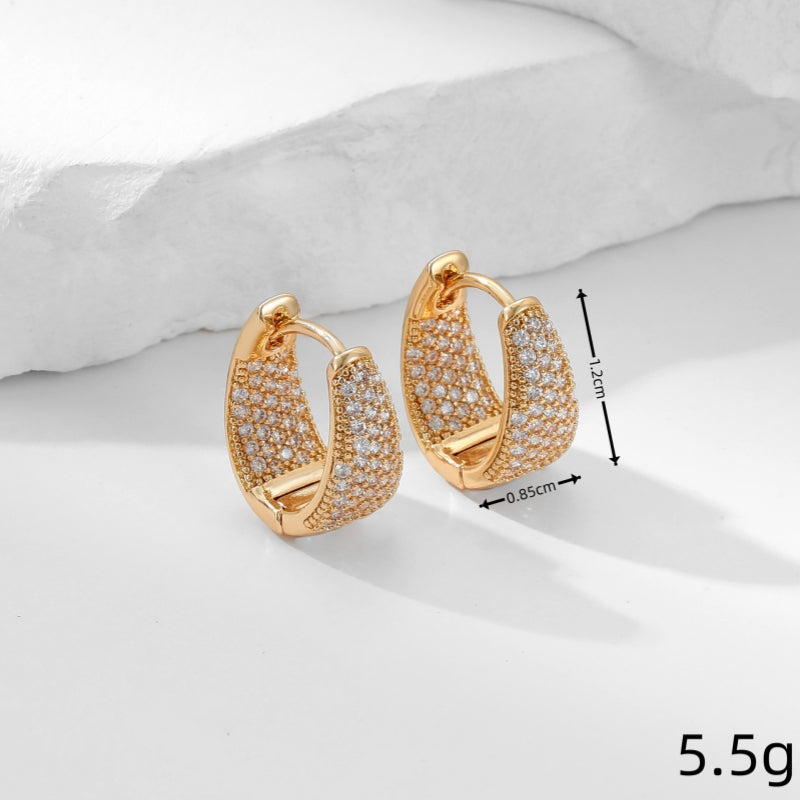 1 Pair Sweet Colorful Plating Inlay Copper Zircon Gold Plated Earrings