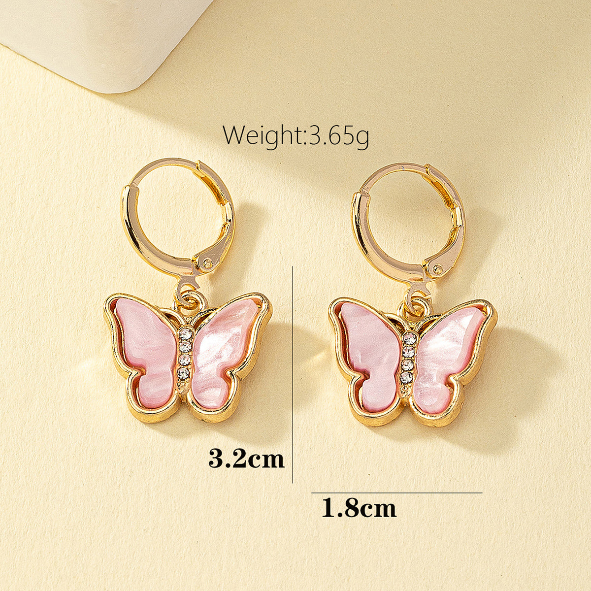 1 Pair Elegant Commute Butterfly Inlay Arylic Alloy Ferroalloy Glass 14k Gold Plated Drop Earrings