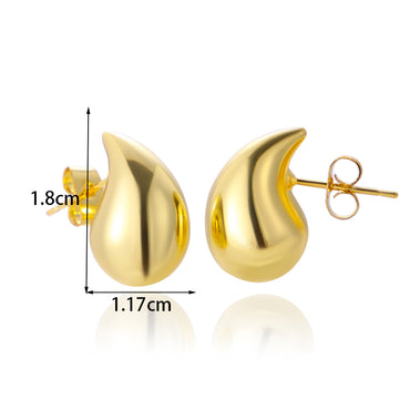 1 Pair Simple Style Water Droplets Copper Ear Studs