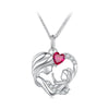 Casual Heart Shape Sterling Silver Plating Inlay Zircon White Gold Plated Necklace