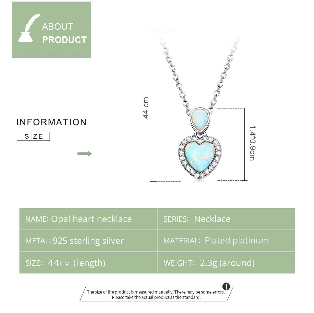 Casual Heart Shape Sterling Silver Plating Inlay Zircon White Gold Plated Necklace