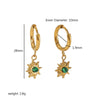 1 Pair Streetwear Sun Polishing Plating Inlay Stainless Steel Natural Stone 18k Gold Plated Drop Earrings