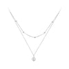 Casual Heart Shape Sterling Silver Plating Inlay Zircon White Gold Plated Layered Necklaces