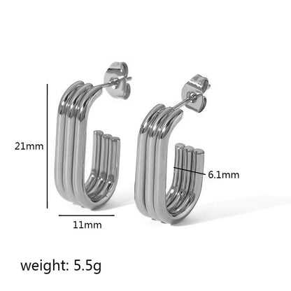 1 Pair Simple Style U Shape Plating Stainless Steel 18k Gold Plated Ear Studs