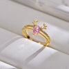 Cute Deer Copper Plating Open Rings