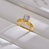 Elegant Heart Shape Copper Inlay Zircon Rings