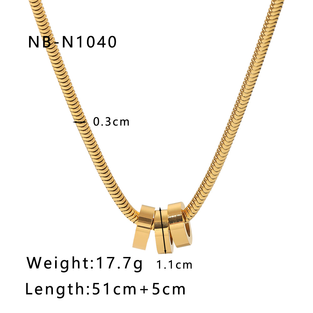 Hip-hop Modern Style Classic Style Round Heart Shape Ball Stainless Steel Plating 18k Gold Plated Necklace