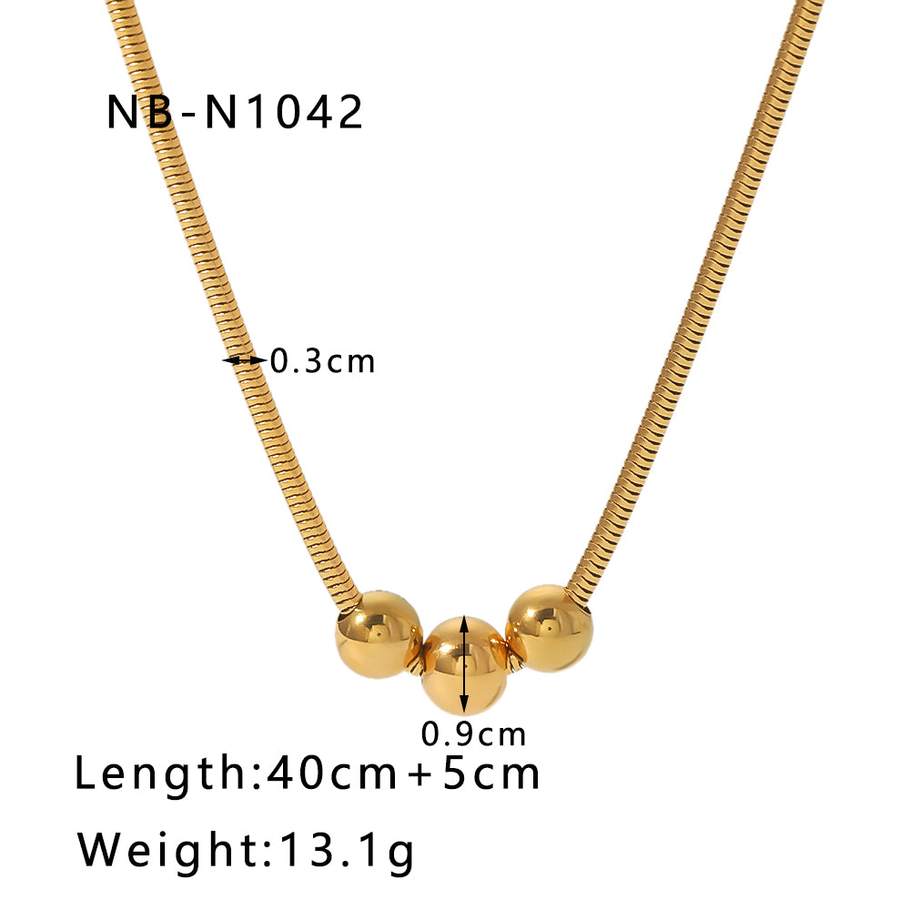 Hip-hop Modern Style Classic Style Round Heart Shape Ball Stainless Steel Plating 18k Gold Plated Necklace