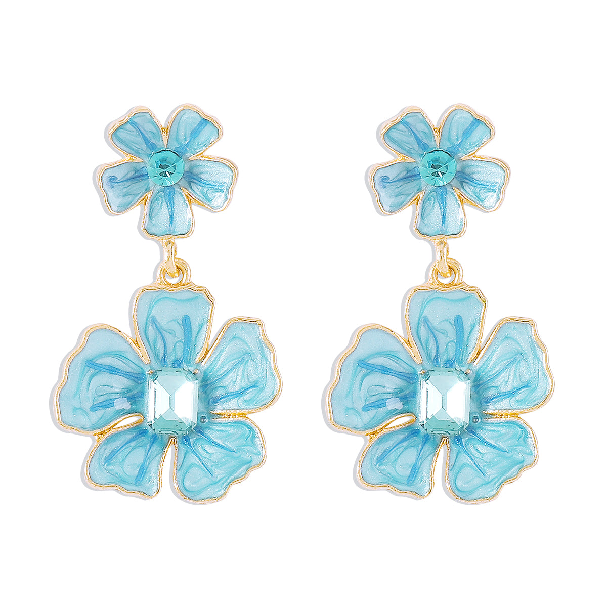 1 Pair Modern Style Sweet Simple Style Flower Alloy Drop Earrings