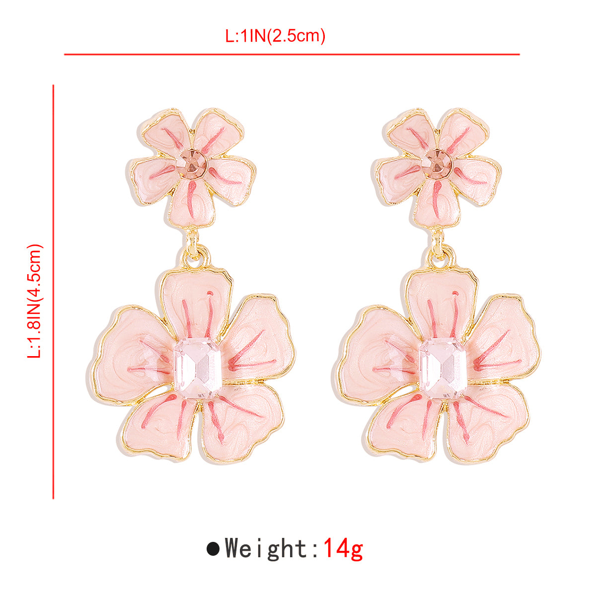 1 Pair Modern Style Sweet Simple Style Flower Alloy Drop Earrings