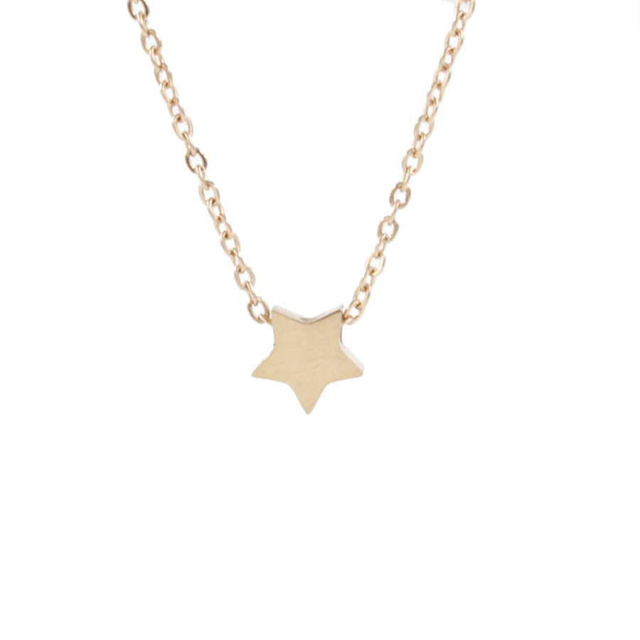 Simple Style Star Titanium Steel Plating 18k Gold Plated Rose Gold Plated Necklace