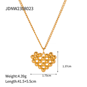 Ig Style Simple Style Heart Shape Stainless Steel Titanium Steel Plating 18k Gold Plated Pendant Necklace