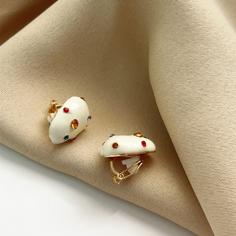 1 Pair Simple Style Classic Style Color Block Inlay Alloy Rhinestones Ear Studs