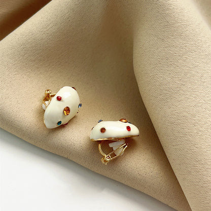 1 Pair Simple Style Classic Style Color Block Inlay Alloy Rhinestones Ear Studs