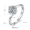 Elegant Classic Style Round Sterling Silver Gra Plating Inlay Moissanite White Gold Plated Rings