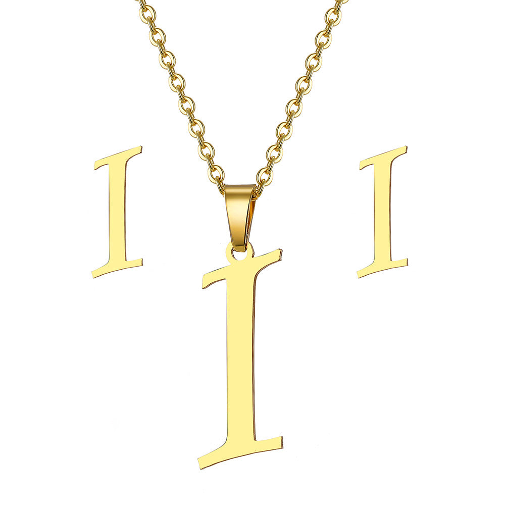 Classic Style Letter Stainless Steel Plating Gold Plated Jewelry Set