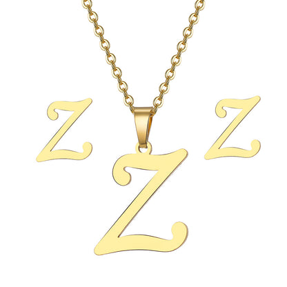 Classic Style Letter Stainless Steel Plating Gold Plated Jewelry Set