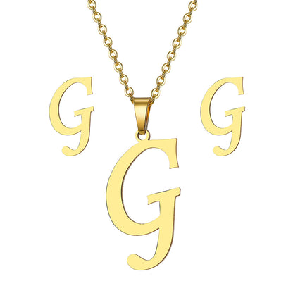 Classic Style Letter Stainless Steel Plating Gold Plated Jewelry Set