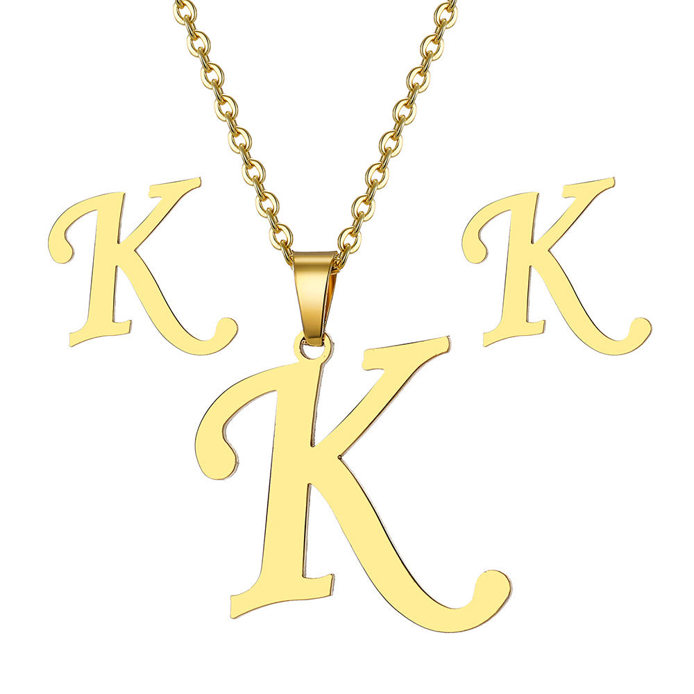 Classic Style Letter Stainless Steel Plating Gold Plated Jewelry Set