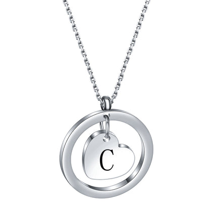 Simple Style Letter Stainless Steel Titanium Steel Plating Pendant Necklace