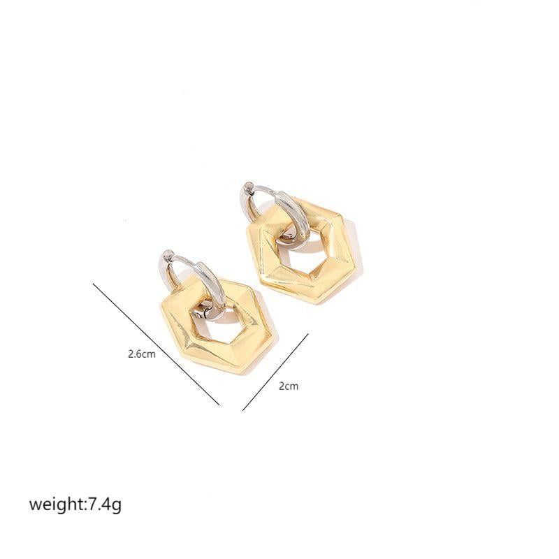 1 Pair Simple Style Geometric Polishing Plating Stainless Steel 18k Gold Plated Hoop Earrings