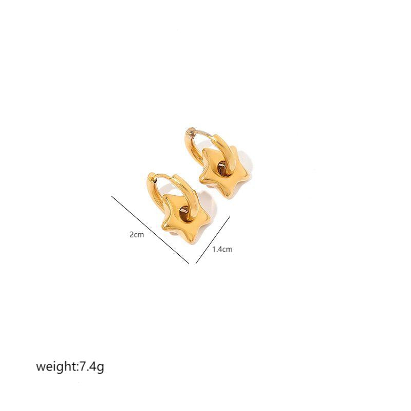 1 Pair Simple Style Geometric Polishing Plating Stainless Steel 18k Gold Plated Hoop Earrings