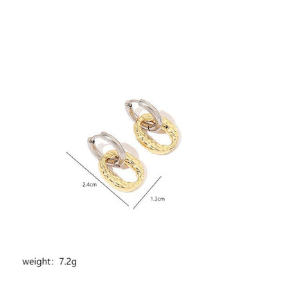 1 Pair Simple Style Geometric Polishing Plating Stainless Steel 18k Gold Plated Hoop Earrings