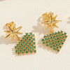 1 Pair Vintage Style Simple Style Star Heart Shape Plating Inlay Copper Zircon 14k Gold Plated Drop Earrings