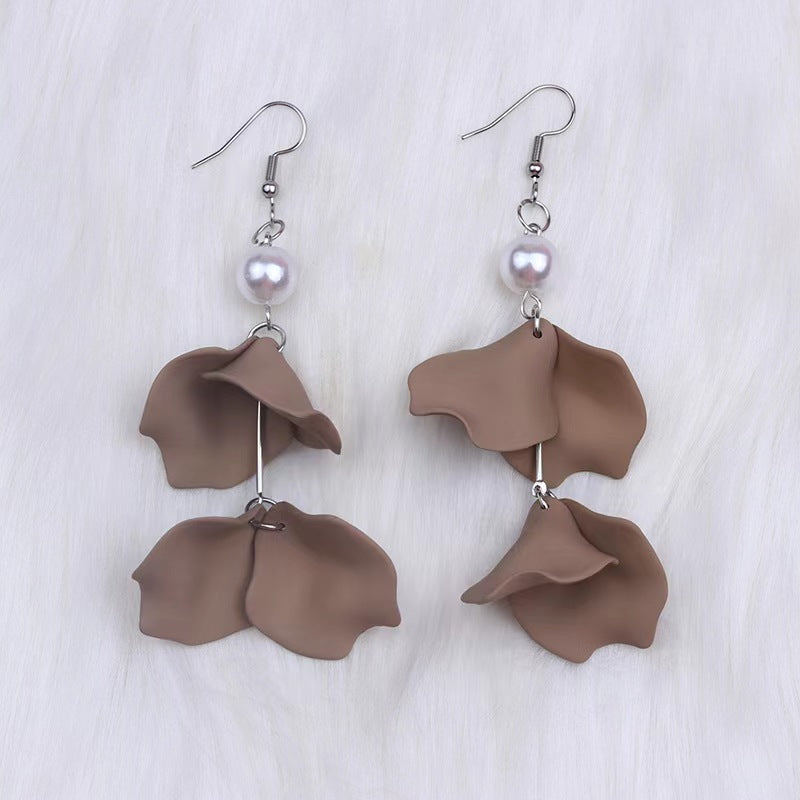 1 Pair Simple Style Maple Leaf Patchwork Arylic Drop Earrings