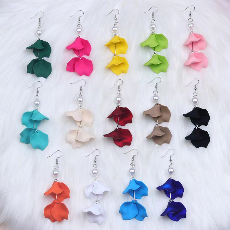 1 Pair Simple Style Maple Leaf Patchwork Arylic Drop Earrings