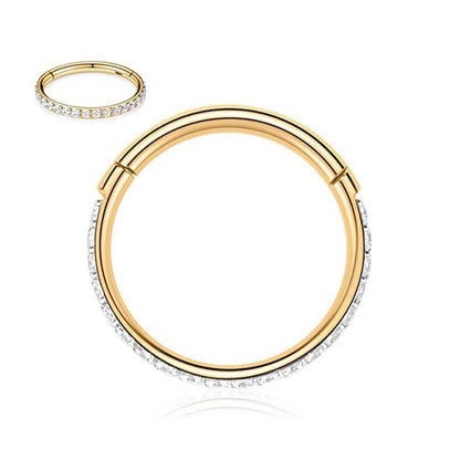 Simple Style Solid Color Stainless Steel Plating Inlay Zircon 18k Gold Plated Nose Ring